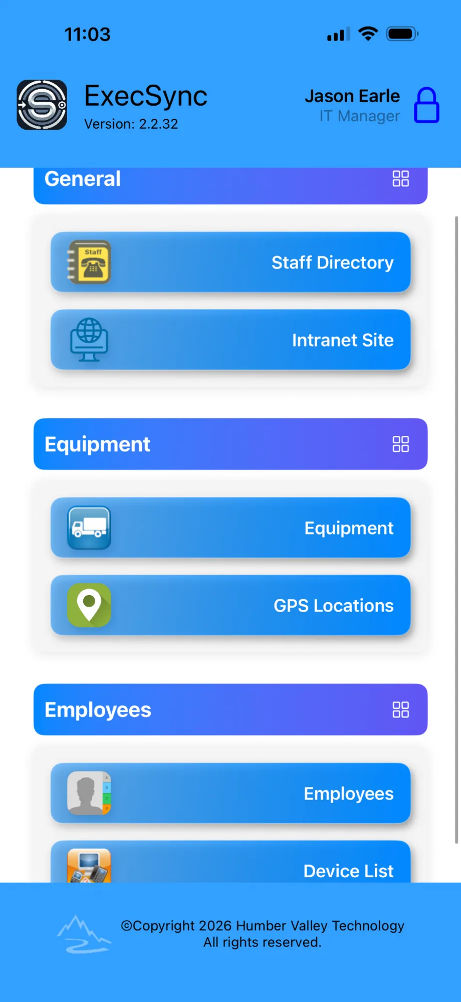 ExecSync main menu